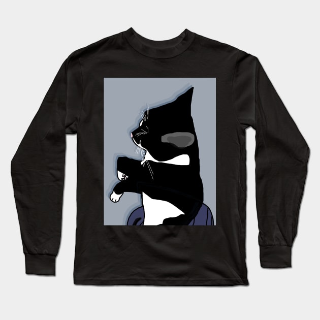 CUTE Tuxedo Cat oozing from his igloo  Copyright TeAnne Long Sleeve T-Shirt by TeAnne